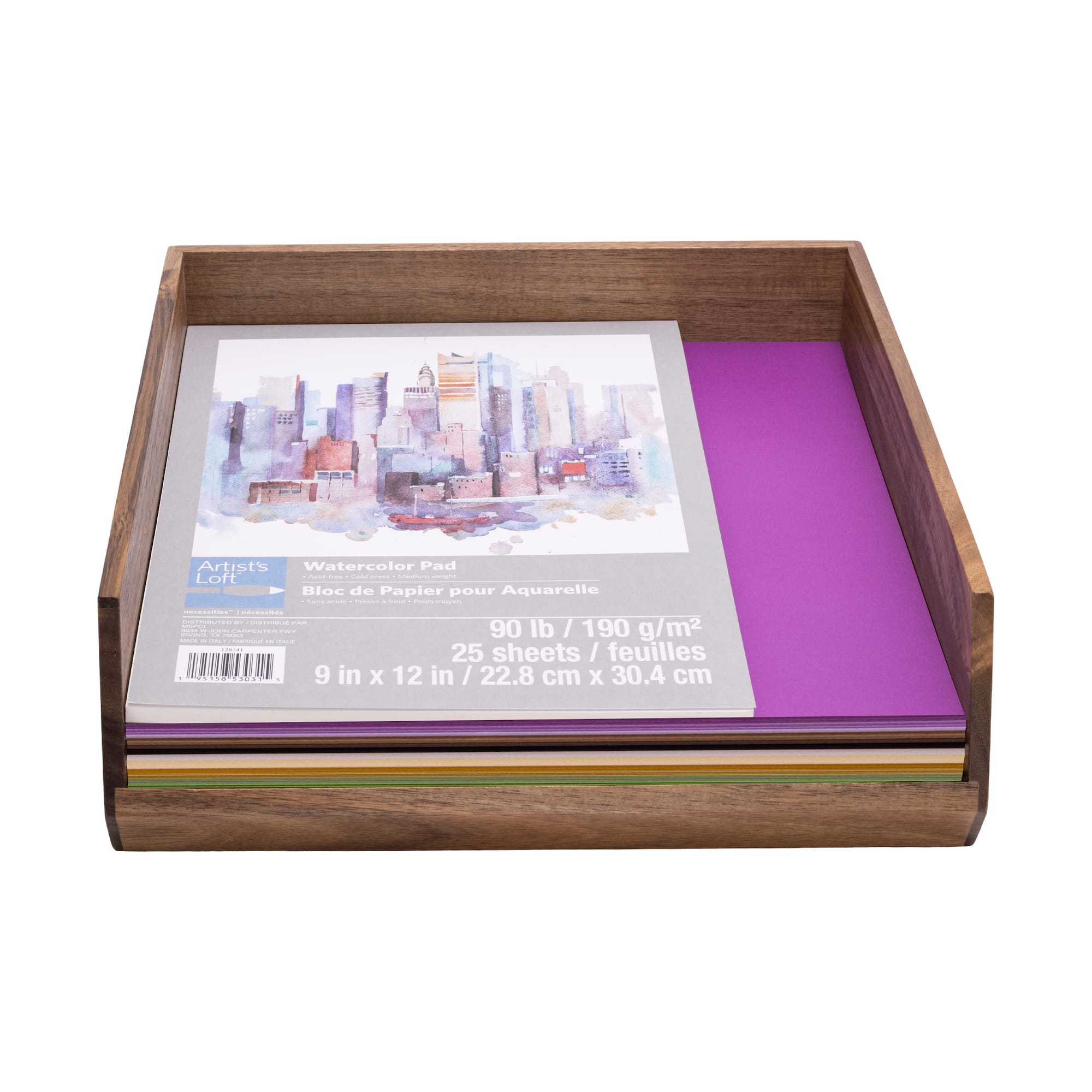 Seville Classics Small Acacia Wood Stacking Tray